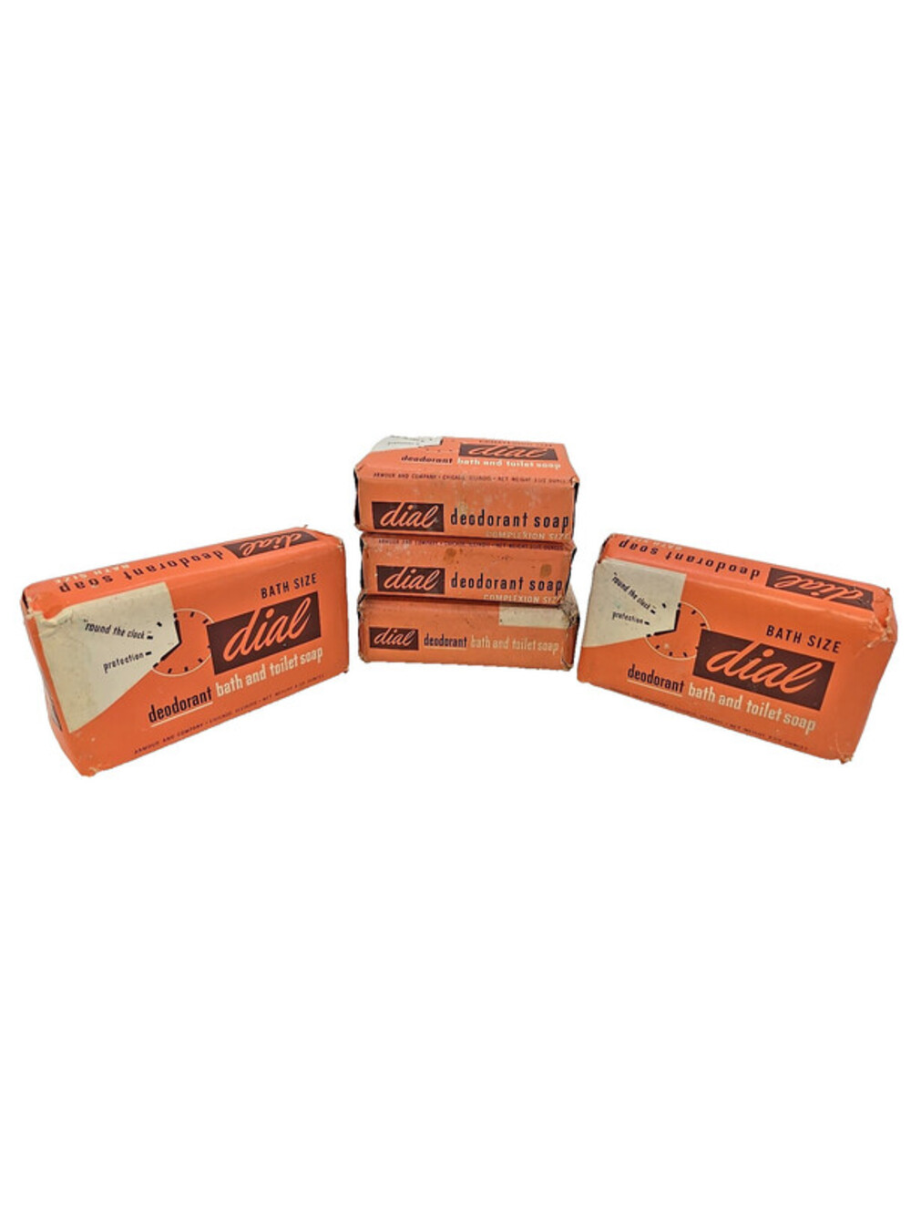 Lot of 5 Vintage 1950's Dial Deodorant Complexion Bar Soaps Armour & Company